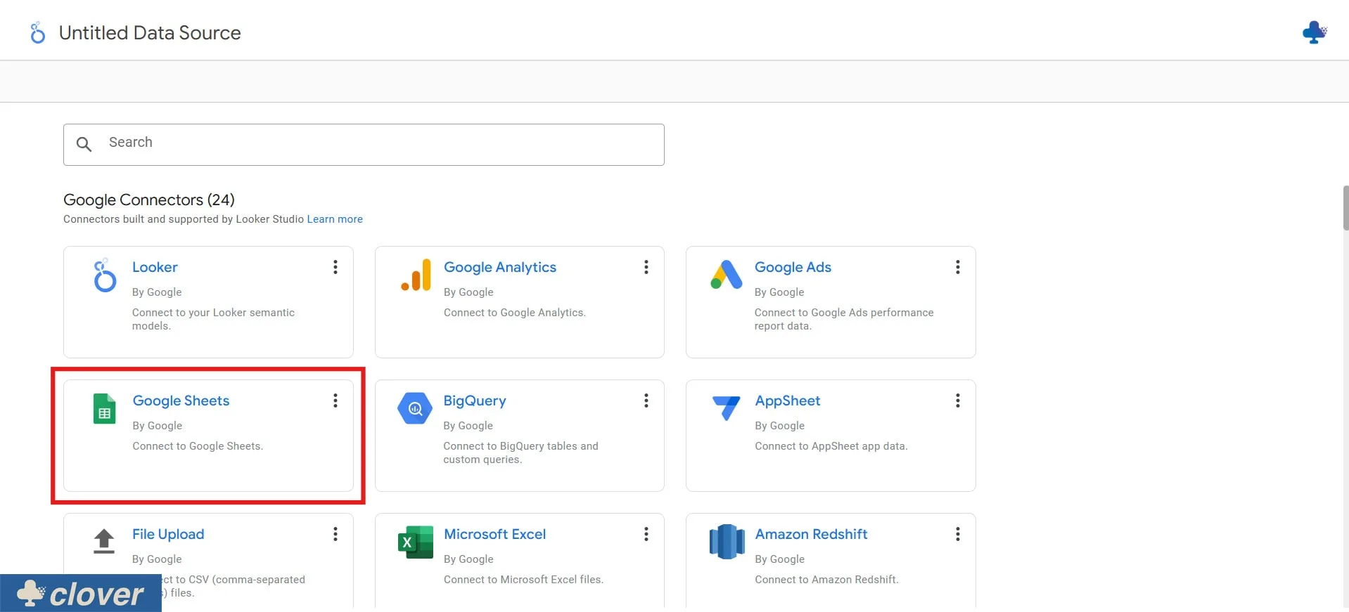 Google Sheets را انتخاب کنید